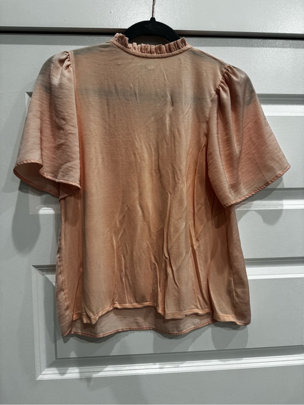 LOFT Peach Ruffle Tie-Front Blouse - Picture 3 of 3